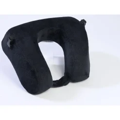 Memory Foam Fleece Travel Pillow, Black (BNPM0002)<Brookstone Hot