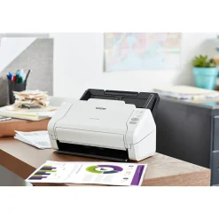 Brother ADS-2700W Refurbished Wireless Color Duplex Desktop Document Scanner, White