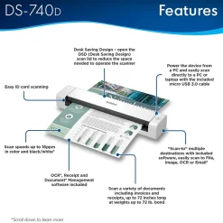 Brother DSmobile DS-740D Duplex Portable Scanner White