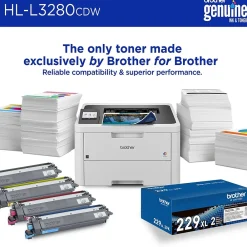 Brother HL-L3280CDW Wireless Color Laser Printer, Single-Function, Print (HLL3280CDW)