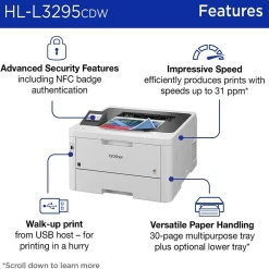 Brother HL-L3295CDW Wireless Compact Digital Color Printer, Refresh Subscription Eligible