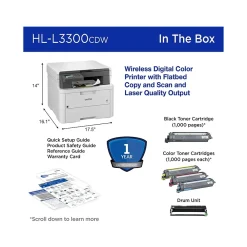 Brother HL-L3300CDW Wireless Digital Color Multi-Function Printer, Refresh Subscription Eligible