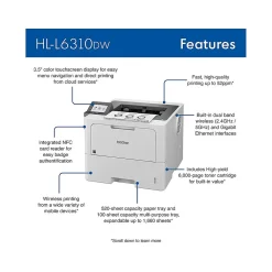 Brother HL-L6310DW Laser Printer, Single-Function, Print