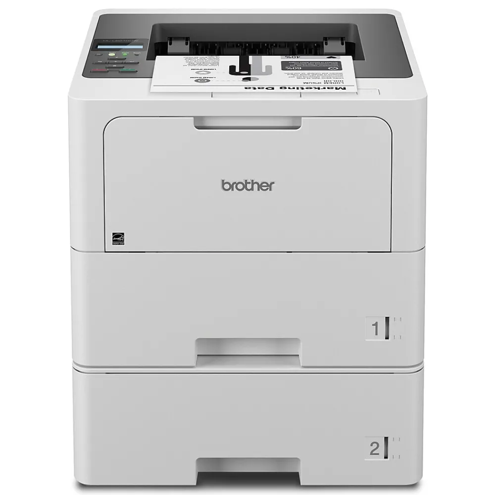 Brother HL‐L6210DWT Business Monochrome Laser Printer, Dual Paper Trays, Wireless Networking