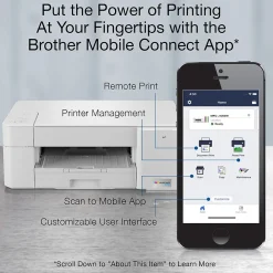 Brother INKvestment Tank MFC-J1205W Wireless Color Inkjet Printer, All-In-One Supertank, Print, Scan, Copy