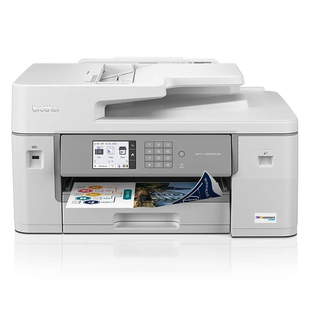 Brother INKvestment Tank MFC-J6555DW Wireless Color Inkjet Printer, All-In-One Supertank, Print, Scan, Copy, Fax