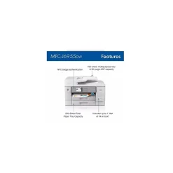 Brother INKvestment Tank MFC-J6955DW Wireless Color Inkjet Printer, All-In-One Supertank, Print, Scan, Copy, Fax