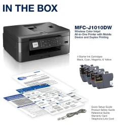 Brother MFC-J1010DW Wireless Color Inkjet Printer, All-In-One, Print, Scan, Copy, Fax (MFCJ1010DW)
