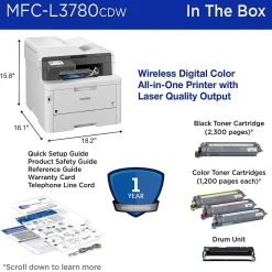 Brother MFC-L3780CDW Wireless Color Laser Printer, All-In-One, Print, Scan, Copy, Fax (MFCL3780CDW)