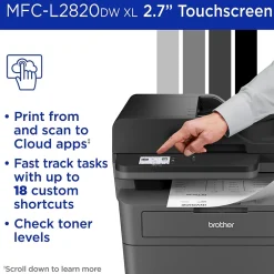 Brother MFC-L2820DW XL Wireless Compact Monochrome All-in-One Laser Printer