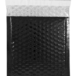 Clearance JAM Paper Bubble Padded Mailers with Peel and Seal Closure, CD Size, 6 x 6.5, Black Metallic, 12/Pack (2744430)