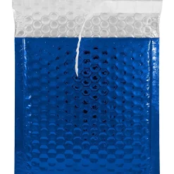 JAM Paper Bubble Padded Mailers with Peel and Seal Closure, CD Size, 6 x 6.5, Blue Metallic, 12/Pack (2745203)