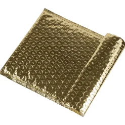 Discount JAM Paper Bubble Padded Mailers with Peel and Seal Closure, CD Size, 6 x 6.5, Gold Metallic, 12/Pack (2745207)