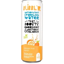 Bubbl'r Antioxidant Sparkling Water, Passion Fruit Wond'r, 12 oz. Can, 12/Pack (WIC39922)