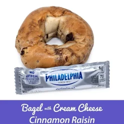 Burry Individually Wrapped Cinnamon Raisin Bagel w/ Cream Cheese, 4.6 Oz, 6/Box (307-00371)