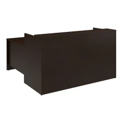 L-Desks*Bush Business Furniture Arrive 72"W L Shaped Reception Desk with Shelf, (ARV006MR) Mocha Cherry