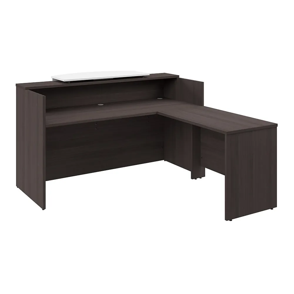 L-Desks*Bush Business Furniture Arrive 72"W L Shaped Reception Desk with Counter, (ARV009SG) Storm Gray