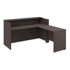 L-Desks*Bush Business Furniture Arrive 72"W L Shaped Reception Desk with Shelf, (ARV006SG) Storm Gray