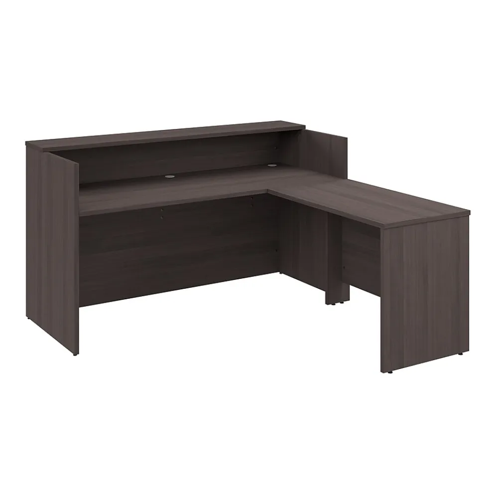 L-Desks*Bush Business Furniture Arrive 72"W L Shaped Reception Desk with Shelf, (ARV006SG) Storm Gray