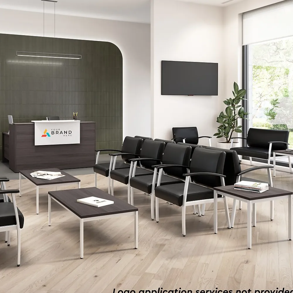 L-Desks*Bush Business Furniture Arrive 72"W L Shaped Reception Desk with Shelf, (ARV006SG) Storm Gray