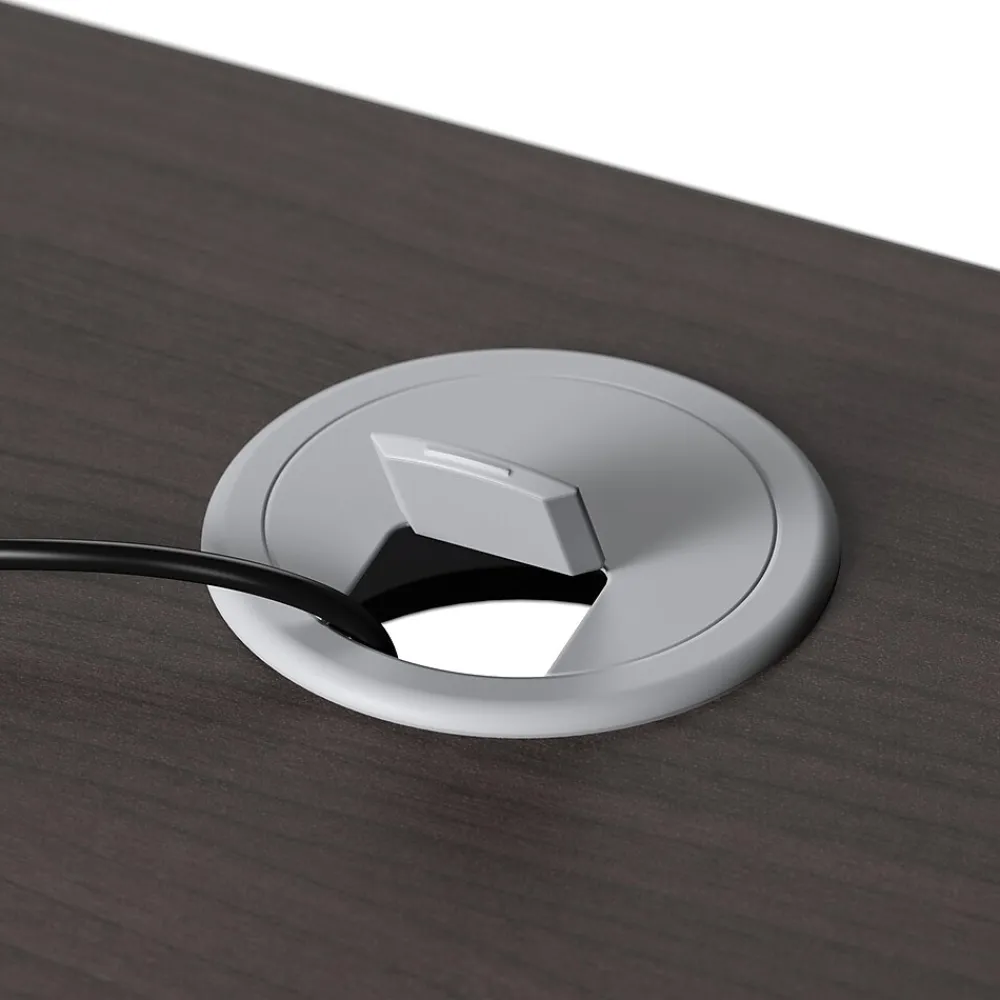 L-Desks*Bush Business Furniture Arrive 72"W L Shaped Reception Desk with Shelf, (ARV006SG) Storm Gray