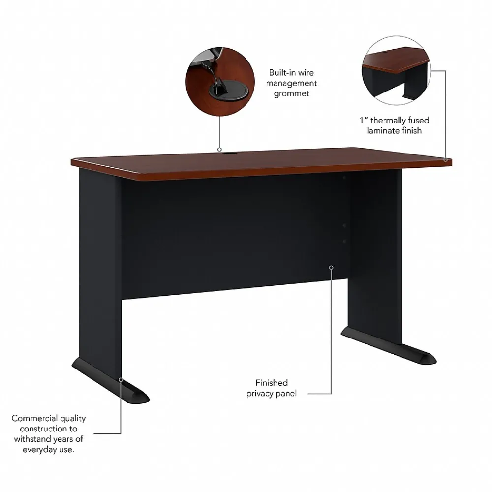 Computer Desks*Bush Business Furniture Cubix 48"W Desk, (WC90448A) Hansen Cherry/Galaxy