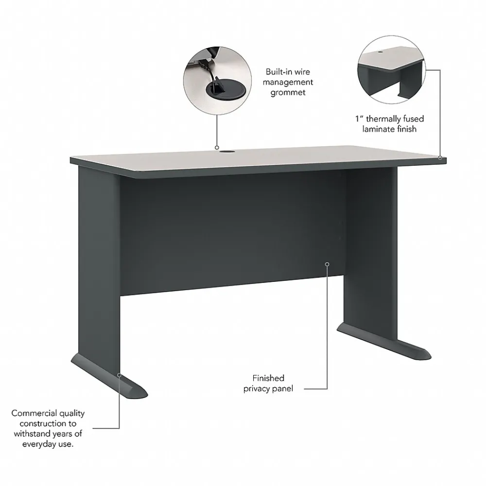 Computer Desks*Bush Business Furniture Cubix 48"W Desk, (WC8448A) Slate/White Spectrum