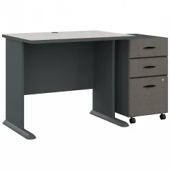 Computer Desks*Bush Business Furniture Cubix 36W Desk with Mobile File Cabinet, (SRA024SLSU) Slate/White Spectrum