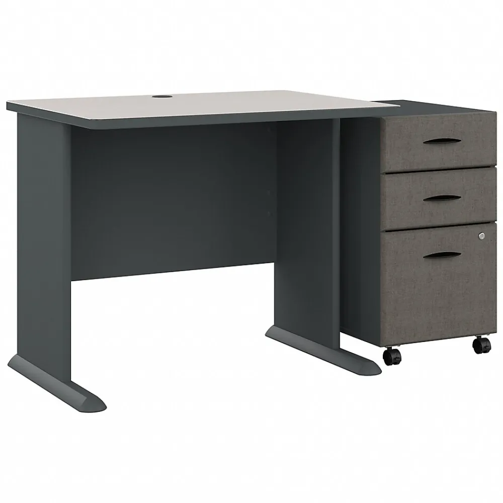 Computer Desks*Bush Business Furniture Cubix 36W Desk with Mobile File Cabinet, (SRA024SLSU) Slate/White Spectrum