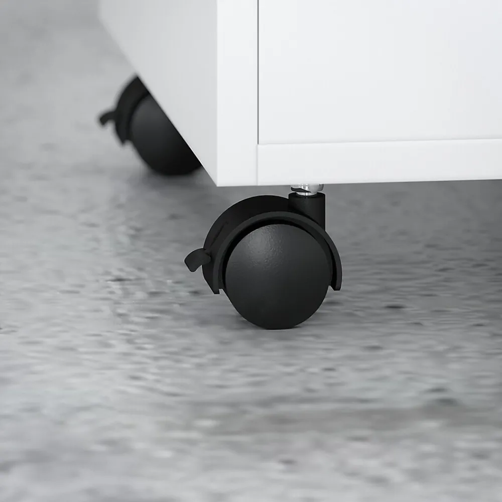 Computer Desks*Bush Business Furniture Echo 60"W L Shaped Bow Front Desk with Mobile File Cabinet, Pure White (ECH007PW)