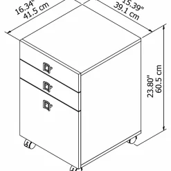 File Cabinets*Bush Business Furniture Echo 3 Drawer Mobile File Cabinet, Pure White (KI60101-03)