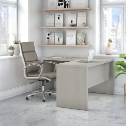 L-Desks*Bush Business Furniture Echo 60"W L Shaped Desk, Gray Sand (ECH026GS)