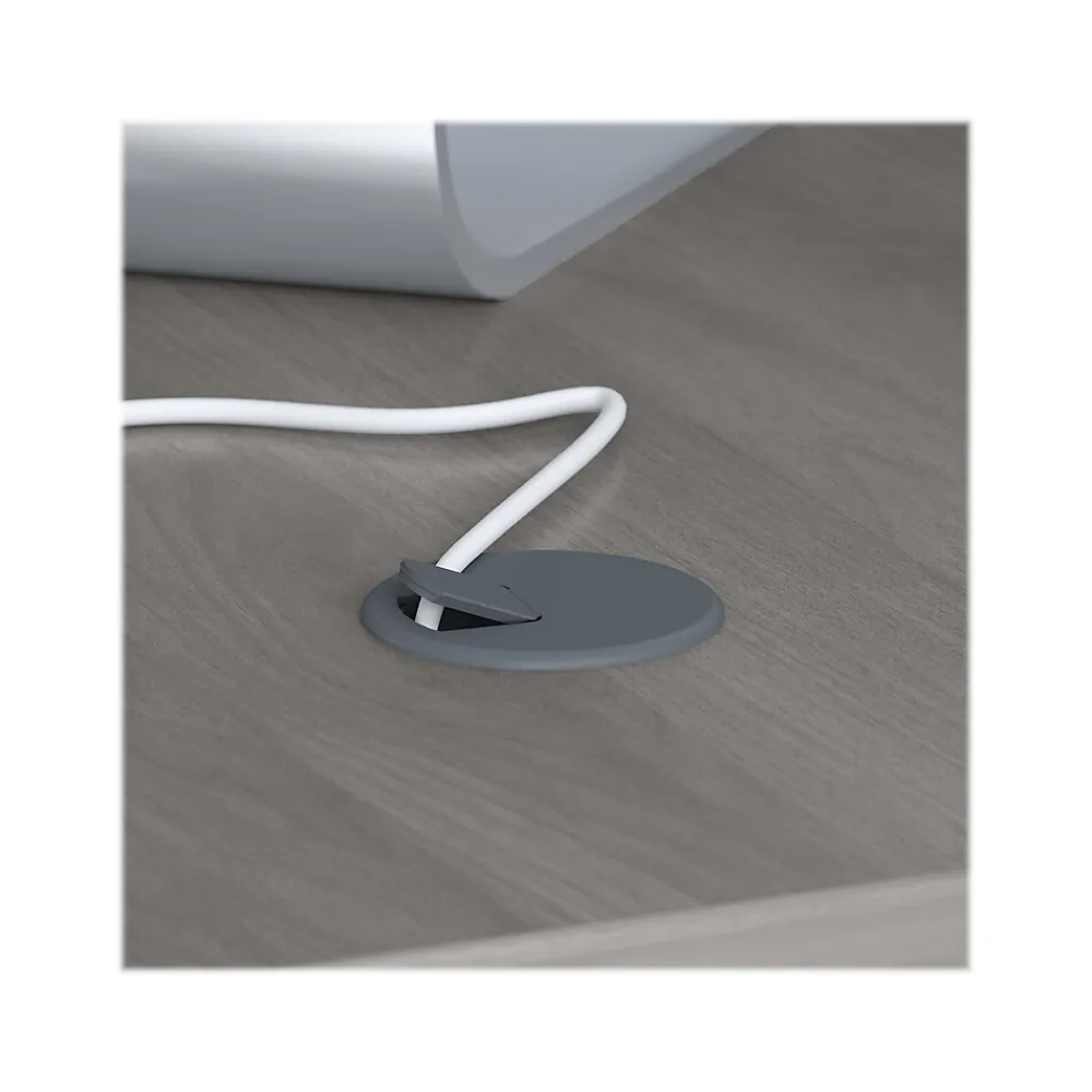 L-Desks*Bush Business Furniture Echo 60"W L Shaped Bow Front Desk, Modern Gray (ECH025MG)