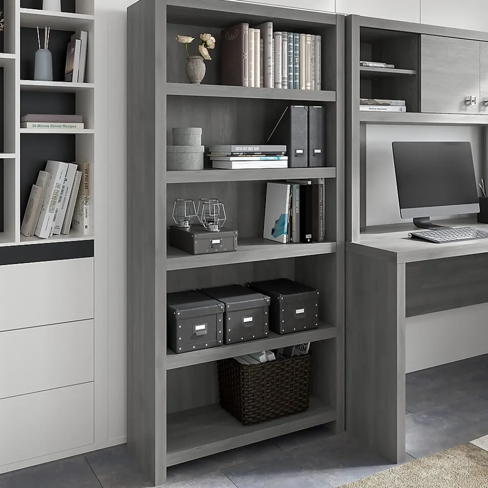 Bookcases*Bush Business Furniture Echo 5 Shelf Bookcase, Modern Gray (KI60404-03)