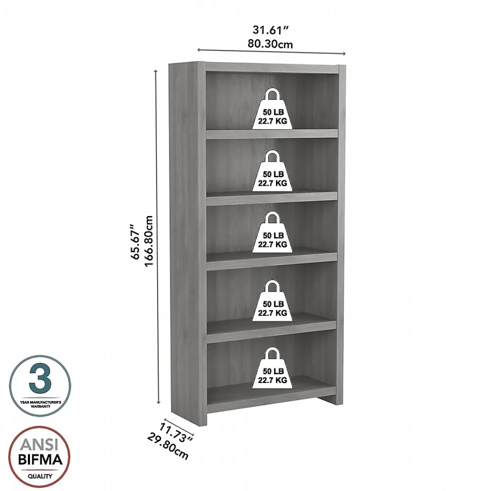 Bookcases*Bush Business Furniture Echo 5 Shelf Bookcase, Modern Gray (KI60404-03)