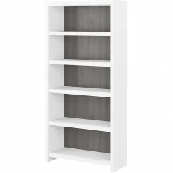 Bookcases*Bush Business Furniture Echo 5 Shelf Bookcase, Pure White/Modern Gray (KI60504-03)