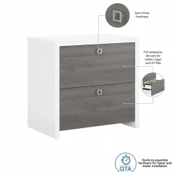 File Cabinets*Bush Business Furniture Echo 2 Drawer Lateral File Cabinet, Pure White/Modern Gray (KI60502-03)