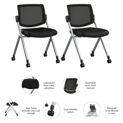 Folding & Stacking*Bush Business Furniture Envision Mesh Folding Chairs, Black, 2/Set (CH4002BLF-03)