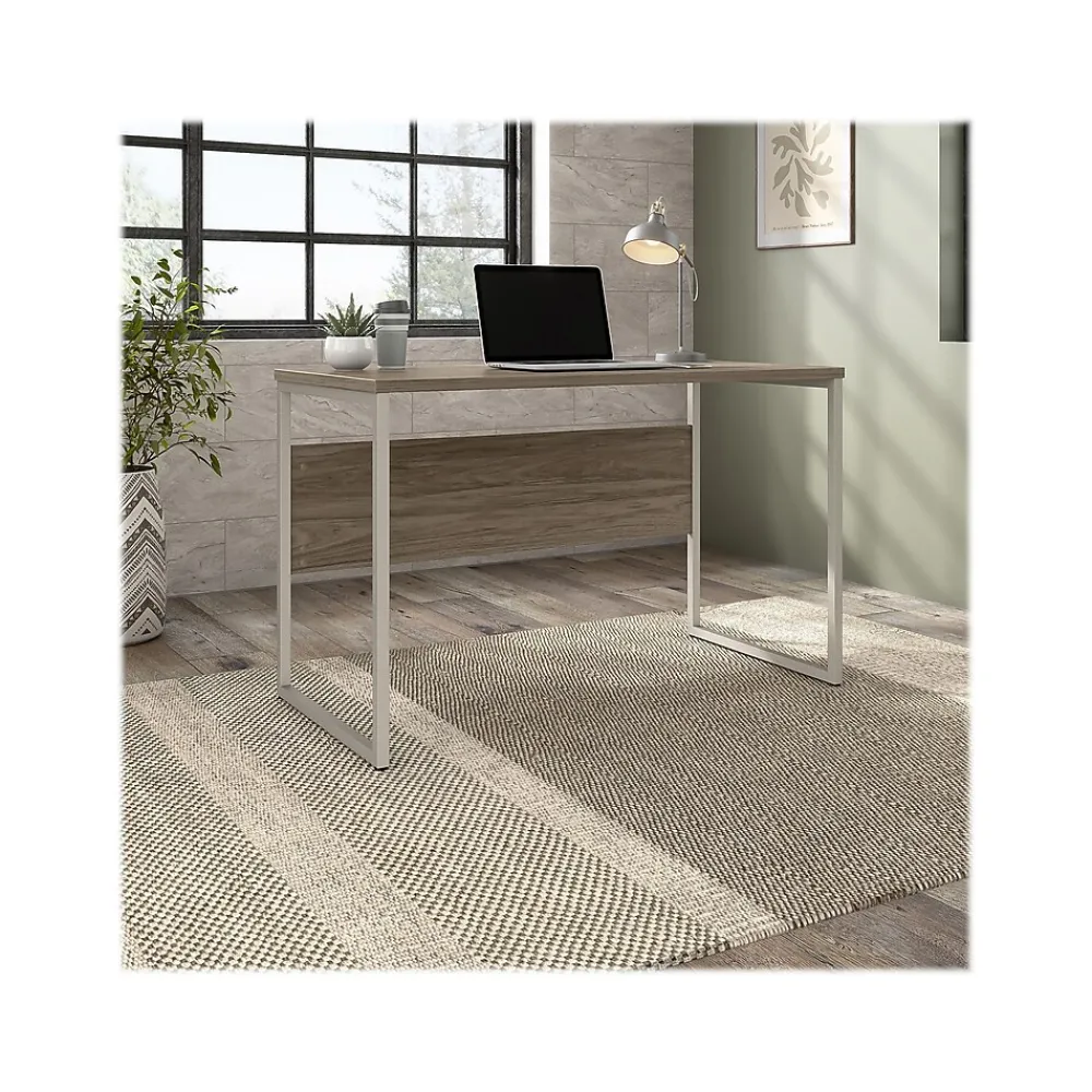 Computer Desks*Bush Business Furniture Hybrid 48"W Computer Table Desk with Metal Legs, (HYD148MH) Modern Hickory