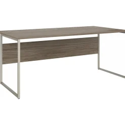Computer Desks*Bush Business Furniture Hybrid 72"W Computer Table Desk with Metal Legs, (HYD172MH) Modern Hickory