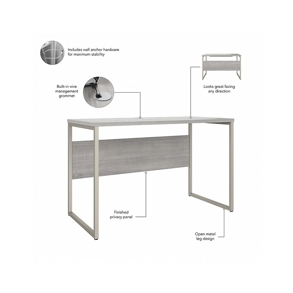 Computer Desks*Bush Business Furniture Hybrid 48"W Computer Table Desk with Metal Legs, (HYD148PG) Platinum Gray