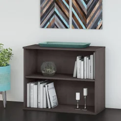 Bookcases*Bush Business Furniture 29"H 2-Shelf Bookcase with Adjustable Shelf, Storm Gray (BK3036SG)
