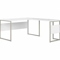 L-Desks*Bush Business Furniture Hybrid 60"W L Shaped Table Desk with Metal Legs, (HYB027WH) White