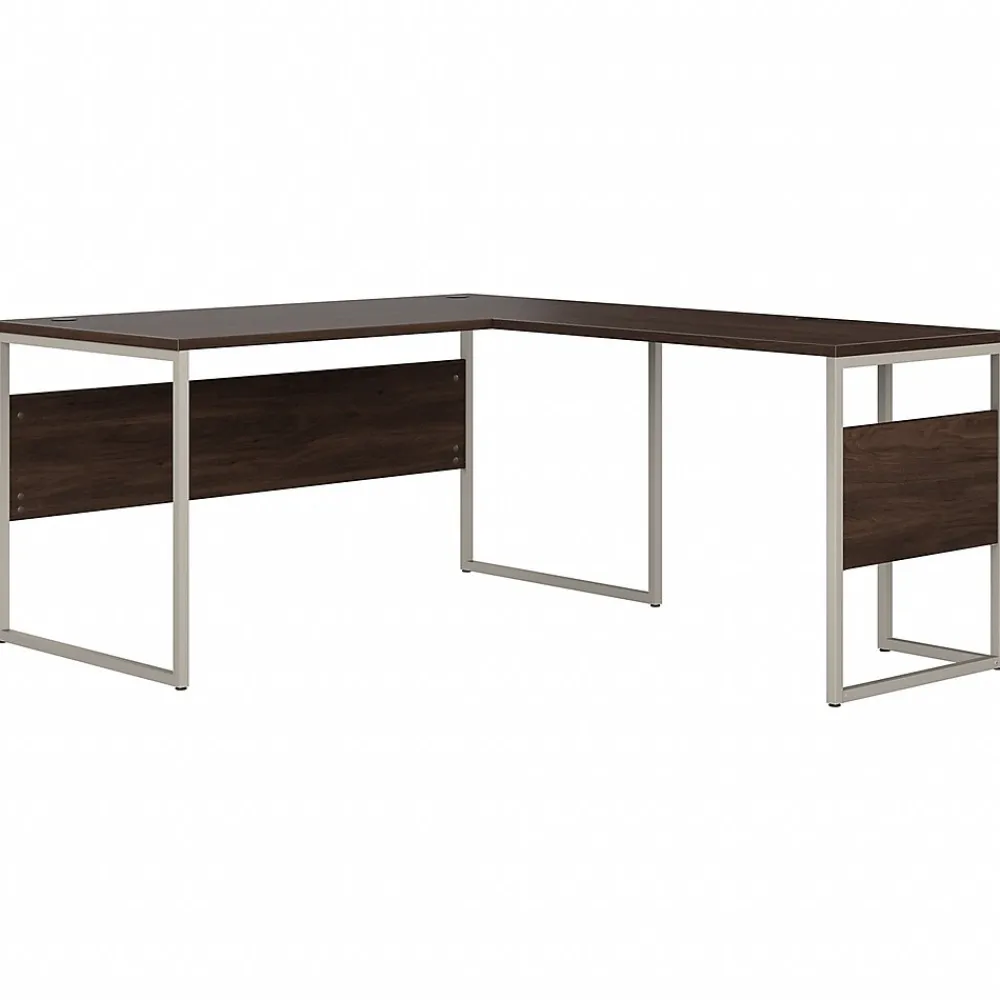 L-Desks*Bush Business Furniture Hybrid 60"W L Shaped Table Desk with Metal Legs, (HYB027BW) Black Walnut