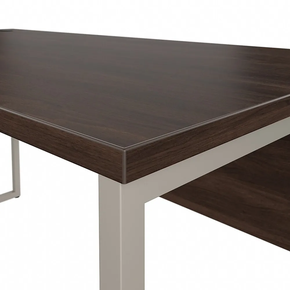 L-Desks*Bush Business Furniture Hybrid 60"W L Shaped Table Desk with Metal Legs, (HYB027BW) Black Walnut