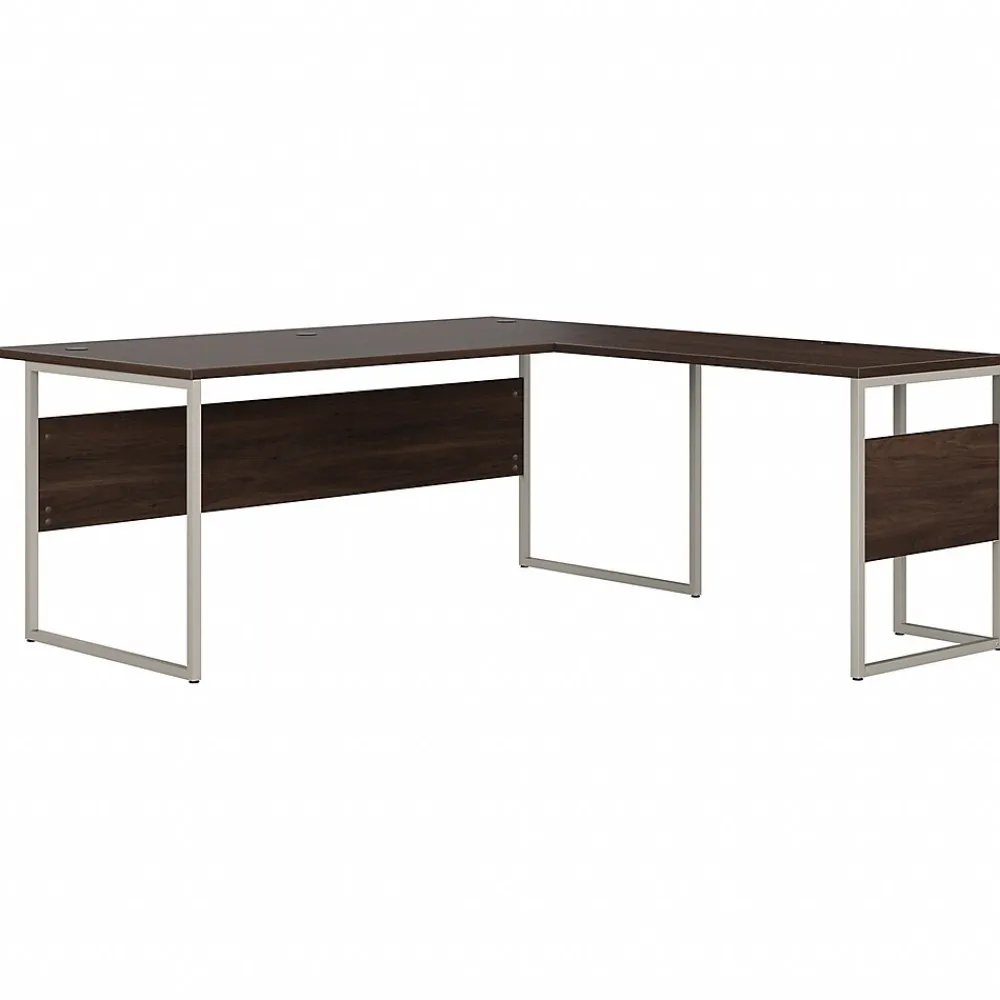 L-Desks*Bush Business Furniture Hybrid 72"W L Shaped Table Desk with Metal Legs, (HYB025BW) Black Walnut