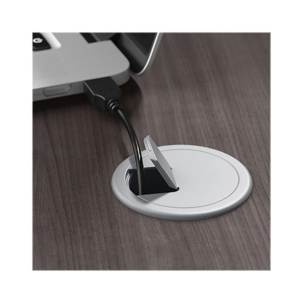 L-Desks*Bush Business Furniture Hybrid 60"W L Shaped Table Desk with Mobile File Cabinet, (HYB029SGSU) Storm Gray