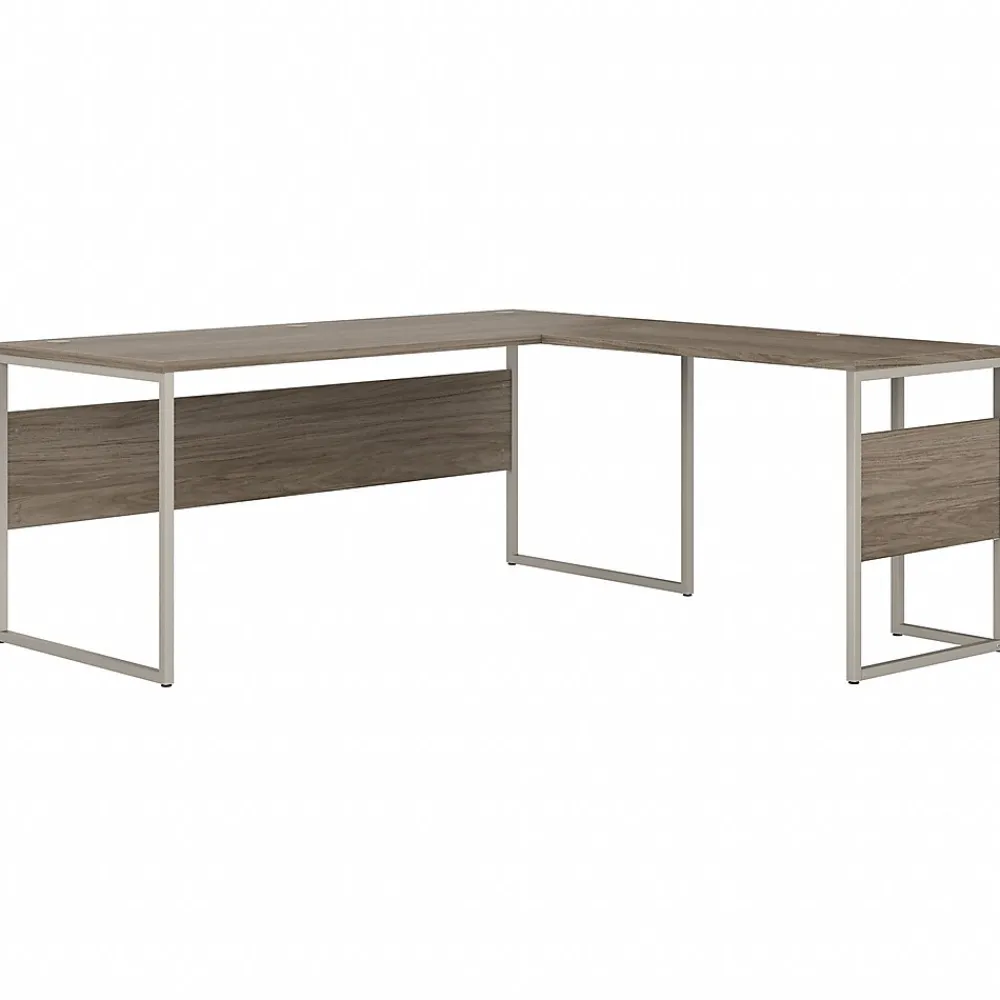 L-Desks*Bush Business Furniture Hybrid 72"W L Shaped Table Desk with Metal Legs, (HYB026MH) Modern Hickory