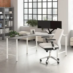 L-Desks*Bush Business Furniture Hustle 60"W L Shaped Computer Desk with Metal Legs, Platinum Gray (HUS003PG)