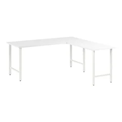L-Desks*Bush Business Furniture Hustle 72"W L Shaped Computer Desk with Metal Legs, White (HUS001WH)